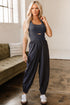 Cross Back Strappy Cut Out Relaxed Jogger Jumpsuit