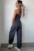 Cross Back Strappy Cut Out Relaxed Jogger Jumpsuit
