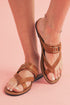 Cross Strap Buckle Detail Faux Leather Slides