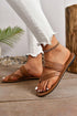 Cross Strap Buckle Detail Faux Leather Slides
