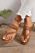 Cross Strap Buckle Detail Faux Leather Slides