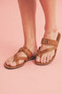 Cross Strap Buckle Detail Faux Leather Slides