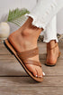 Cross Strap Buckle Detail Faux Leather Slides
