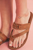 Cross Strap Buckle Detail Faux Leather Slides