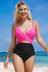 Crossover Colorblock Cutout One Piece Swimsuit