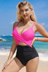 Crossover Colorblock Cutout One Piece Swimsuit