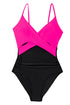 Crossover Colorblock Cutout One Piece Swimsuit