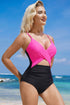 Crossover Colorblock Cutout One Piece Swimsuit