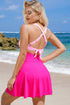 Crossover V Neck Fit And Flare Swim Dress