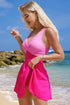 Crossover V Neck Fit And Flare Swim Dress