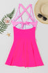 Crossover V Neck Fit And Flare Swim Dress