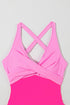 Crossover V Neck Fit And Flare Swim Dress