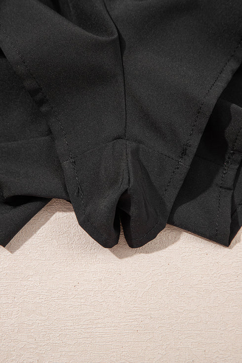 Crossover Waistband Layered Flowy Athletic Performance Shorts