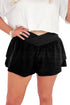 Crossover Waistband Layered Flowy Athletic Performance Shorts