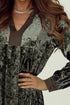 Crushed Velvet V Neck Relaxed Tunic Dress