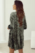 Crushed Velvet V Neck Relaxed Tunic Dress