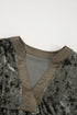 Crushed Velvet V Neck Relaxed Tunic Dress