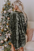 Crushed Velvet V Neck Relaxed Tunic Dress
