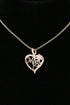 Crystal Heart Floral Script Mom Pendant Necklace
