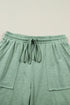 Cuffed Sleeve Tee And Wide Leg Drawstring Pant Set