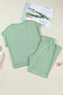 Cuffed Sleeve Tee And Wide Leg Drawstring Pant Set