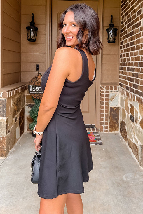 Cut Out Front High Waist Tank Mini Dress