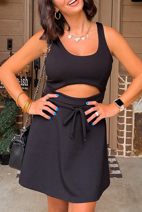 Cut Out Front High Waist Tank Mini Dress