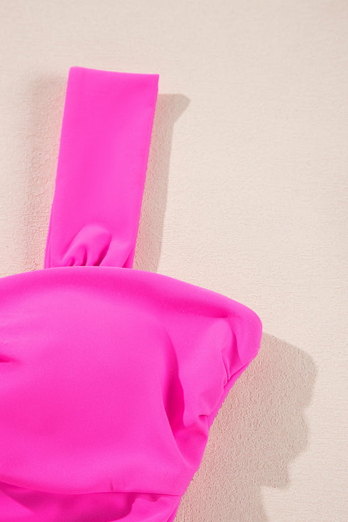 Cut out Twist Bowknot Backless One Piece Swimsuit