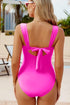 Cut out Twist Bowknot Backless One Piece Swimsuit