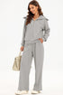 Zip Sailor Collar Pullover Seam Detail Athleisure Pant Set
