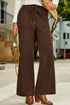Polyester Tie Elastic Waist Soft Corduroy Pants