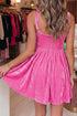 Bow Neck Adjustable Strap Velvet Mini Dress