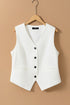 Modern V Neck Button Up Tailored Suit Vest
