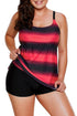 Striped Empire Waist Tankini Top With Boy Shorts