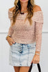 Leopard Print Foldover Off Shoulder Sheer Long Sleeve Mesh Top