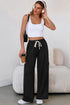 Drawstring Elastic Waist Cargo Patch Pocket Pants