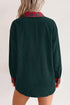 Plaid Pocketed Button Front Long Sleeve Shift Shacket