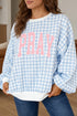 Pray Slogan Bold Faith Letter Graphic Pullover Sweatshirt