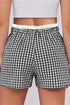 Southern Belle Plaid Print Tailored Edge Trim Shorts