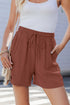 Lace Splicing Drawstring Elastic Waist Loose Linen Casual Shorts