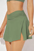 Solid Active Criss Cross Waist Flared Swim Skirt Bottoms