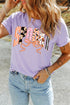 Polyester Cotton Letter Print Round Neck Tee