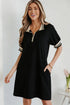 Striped Webbing Trim Preppy Polo T Shirt Dress