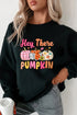 Polyester Cotton Pumpkin Print Relaxed Pullover Sweatshirt
