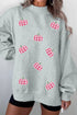 Sequined Pumpkin Patch Mock Neck Baggy Pullover Sweatshirt