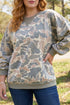 Camouflage Print Shift Silhouette Long Sleeve Sweatshirt