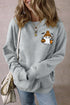 Ghost Character Embroidered Graphic Art Pullover Sweatshirt