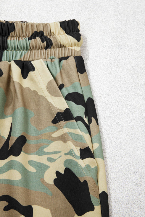 Camouflage Print Street Fashion Drawstring Shift Pants