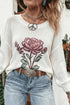 Western Floral Drop Shoulder Lightweight Knit Pullover Sweater