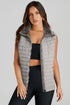 Plush Collar Quilted Zip Front Puffer Vest